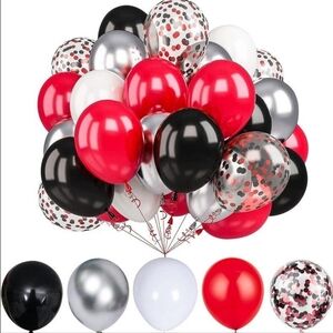 Colorful Party Balloon Set 500silver Balloons+2 x40 Red/White Sets+50black New